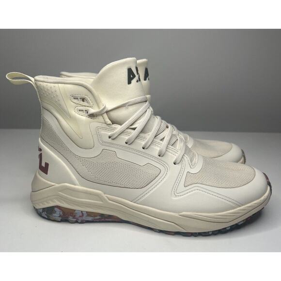 APL Techbloom Defender Sneakers Ivory Nylon Tie High Top Waterproof Women's 10 - Picture 1 of 10